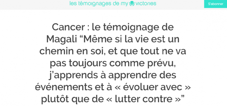 Cancer : le témoignage de Magali sur le blog de "My Victories"